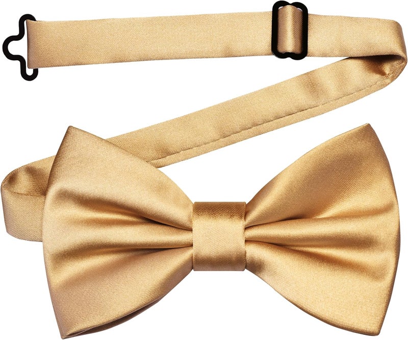 Branduce Solid Color Pre-tied Bow Tie Quality Adjustable Bowtie for Men Party Wedding - Image 1